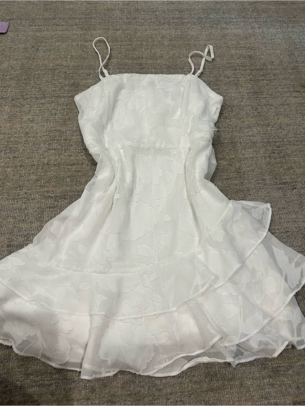 White Floral Ruffle Mini Dress Lulu